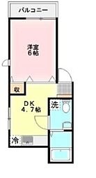 コート・リオ 2階1DKの間取り