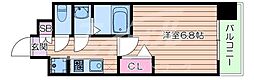 プレサンス江坂クォーレ 1Kの間取図画像