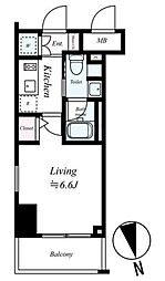 THEパームス東武練馬 8階1Kの間取り