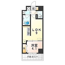 阪急神戸本線 十三駅 徒歩5分の賃貸マンション 3階1LDKの間取り