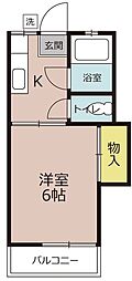 コーポ久美 1Kの間取図画像