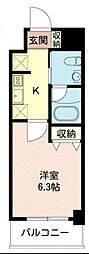 サンフル用賀 1Kの間取図画像