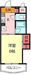 長島ビル 1Kの間取図画像