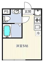 INOVE二子新地 2階ワンルームの間取り