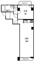 サンライズ五反田 1LDKの間取図画像
