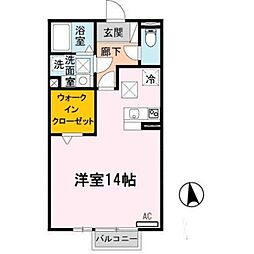 ソレアードi ワンルームの間取図画像