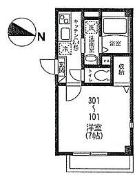 京急本線 平和島駅 徒歩7分の賃貸マンション 3階1Kの間取り
