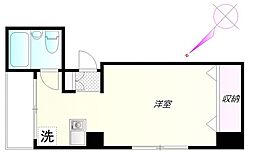 グレイス戸塚 1階ワンルームの間取り