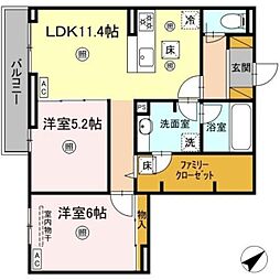 アミティエY 2LDKの間取図画像