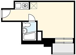 大橋スカイハイツ 4階ワンルームの間取り