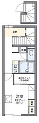 レオパレスメイプルコート1号館 1Kの間取図画像