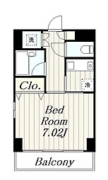 エランドール 1Kの間取図画像