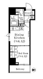 ルフォンプログレ文京湯島 9階1DKの間取り