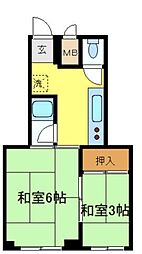 野村ビル 4階2Kの間取り