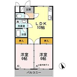 ライフアメニティー 2LDKの間取図画像