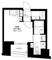 リビオレゾン千代田岩本町ルジェンテ ワンルームの間取図画像
