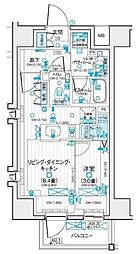 デュオステージ北千住III 5階1LDKの間取り