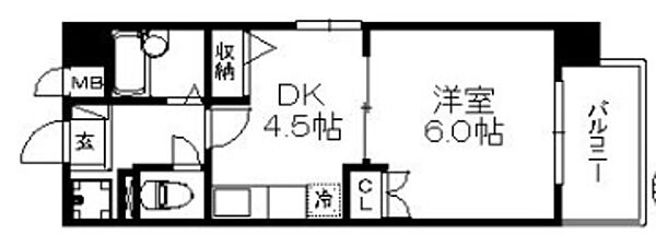 ポラリスナガノ ｜福岡県福岡市西区内浜２丁目(賃貸マンション1DK・3階・24.57㎡)の写真 その2