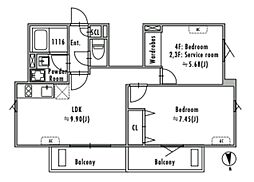 GRAN PASEO大崎戸越銀座II 1SLDKの間取図画像