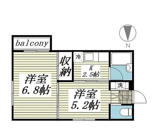 ジュネパレス大和第3 101.｜神奈川県大和市中央林間２丁目(賃貸マンション2K・1階・29.52㎡)の写真 その2