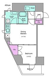 レジディア文京本郷IV 3階1DKの間取り