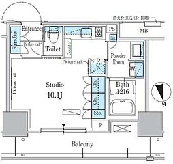 パークアクシス東陽町・親水公園 ワンルームの間取図画像