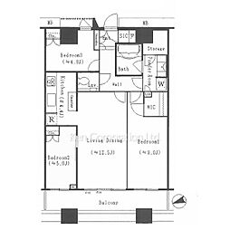 芝浦アイランドグローヴタワー 3LDKの間取図画像