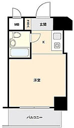 グローリア初穂武蔵境 ワンルームの間取図画像
