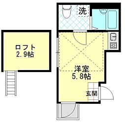 コンフォート北綾瀬 3階ワンルームの間取り