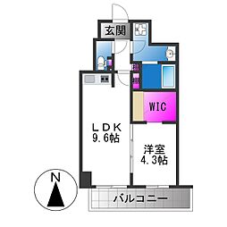 ハイラインV 1LDKの間取図画像