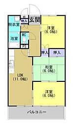 ノースヴィラ1号館 3LDKの間取図画像