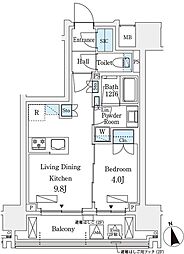 シーズンフラッツ浅草六丁目 1LDKの間取図画像