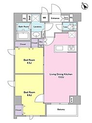 デルックス田端 5階2LDKの間取り