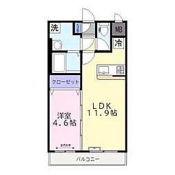 メリースペース 1LDKの間取図画像