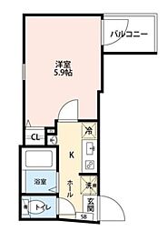 グランクオール代田橋 3階1Kの間取り