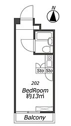 レジダンスイン・三軒茶屋 ワンルームの間取図画像