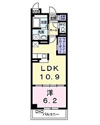 ベルソレイユ 1LDKの間取図画像