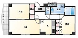 カストール三ノ輪 2LDKの間取図画像