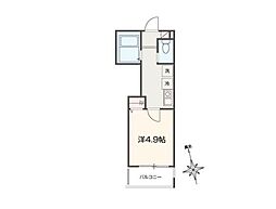 MELLAS青梅II 1Kの間取図画像