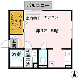 あーばんはいつ神前　A棟 2階ワンルームの間取り