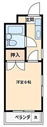 コーポノンノン ワンルームの間取図画像