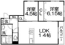 間取図画像 2LDK