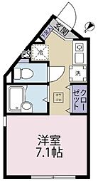ルネコート高砂B棟 ワンルームの間取図画像