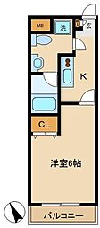 東急大井町線 荏原町駅 徒歩8分の賃貸マンション 1階1Kの間取り