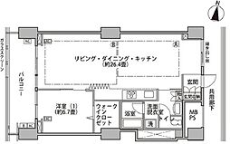 東雲キャナルコートCODAN16号棟 11階1LDKの間取り