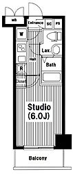 グランド・ガーラ南麻布 1Kの間取図画像