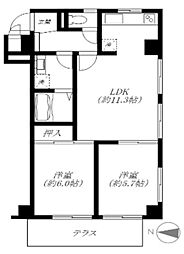 マンション中落合ガーデニア 2LDKの間取図画像