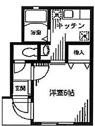 グレイスヴィラ 1階1Kの間取り