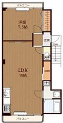 板橋ビル 3階3DKの間取り