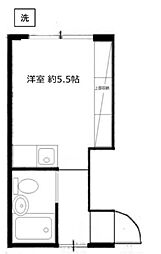 パーシモン東中野 ワンルームの間取図画像